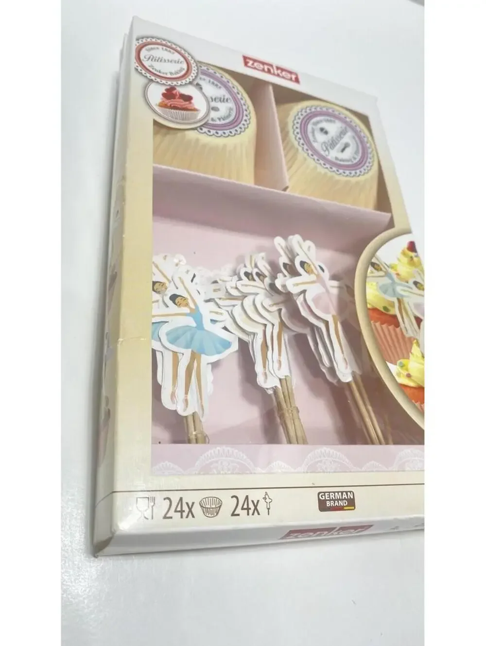 Zenker Baking Lot Ballerina Cake Toppers & Wrappers Cupcake Glitter Stencils New